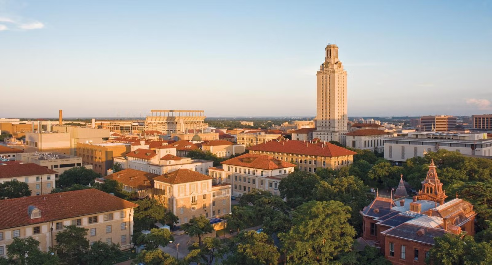 The University of Texas at Austin campus and tower