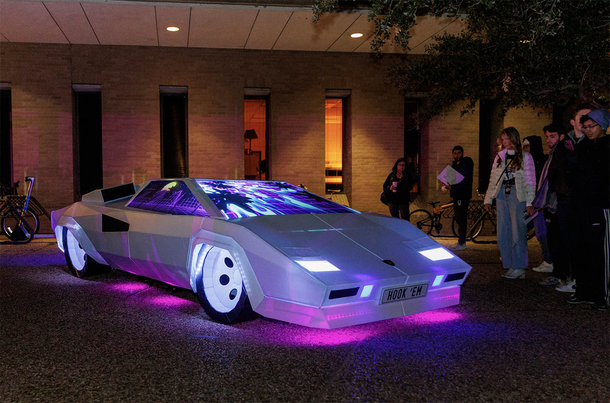 Fabricated Lamborghini Countach Installation at the B. Iden Payne Theatre